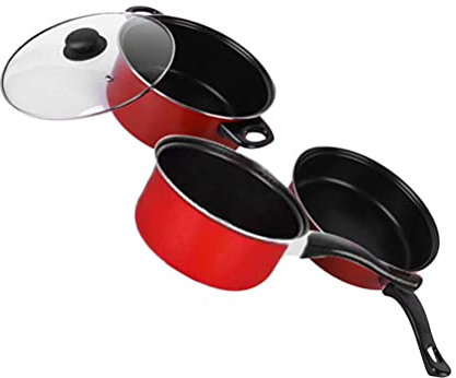 Set di padelle antiaderenti Pentola for stufato 3 pezzi Set di pentole antiaderenti con padella Pentola antiaderente Utensili da cucina Accessori da cucina for la casa Interno interno Set di utensili