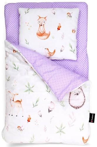 PinkZebra Gigoteuse pour Poupée avec Oreiller, Sac de Couchage en Coton pour Lit de Poupée, Bébés Animaux