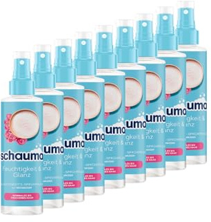 Schauma Sprühpflege Feuchtigkeit & Glanz (9x 200 ml), Sprühspülung hilft, das Haar zu entwirren, Spülung mit bis zu 230 °C Hitzeschutz, Haarspülung für weiches, glänzendes Haar