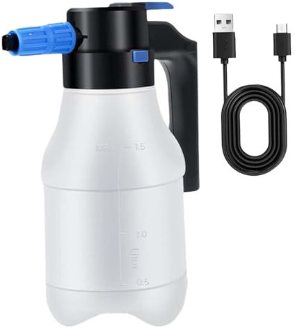 Pulverizador de espuma de nieve, cañón de espuma de nieve, pulverizador de jabón presión de 1,5 L, chorro de espuma gruesa para coche, bomba de pulverización de espuma eléctrica, botella de