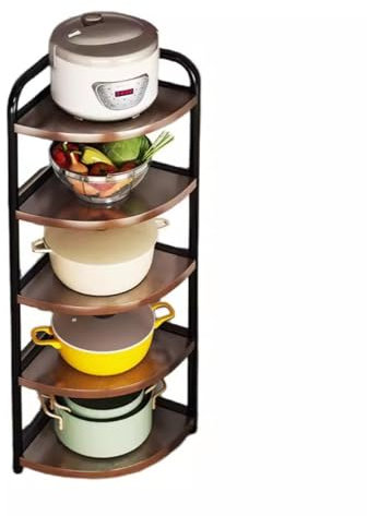 5-stöckiges Hochregal Eckregal eckvitrine Offenes Regal Küchenregale für Töpfe, Gewürze,138cm Eck-Pflanzenständer Sektorkunststoffplatte für Büro und Wohnzimmer(Size:32x32cm)