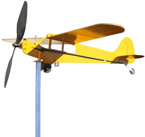 Moulin à vent d'avion en métal | Girouette cinétique d'avion | Éolienne en métal | Décoration cinétique pour cour et jardin