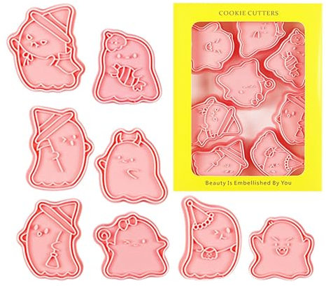 Molde de galletas de Halloween, lindo fantasma, cortadores de galletas de Halloween, pequeños, cortadores de galletas de Halloween seguros para hornear moldes de dulces de Halloween