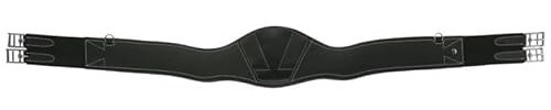 EKKIA Norton Pro Sattelgurt Leder anatomisch geformt mit Magnetklappe schwarz, Größe:125 cm