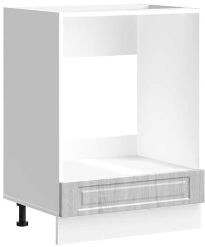 vidaXL Porto Oven Cabinet - Engineered Wood, Grey Sonoma, 60x46x81.5 cm - Kitchen Storage Unit with Adjustable Feet & Ample Storage