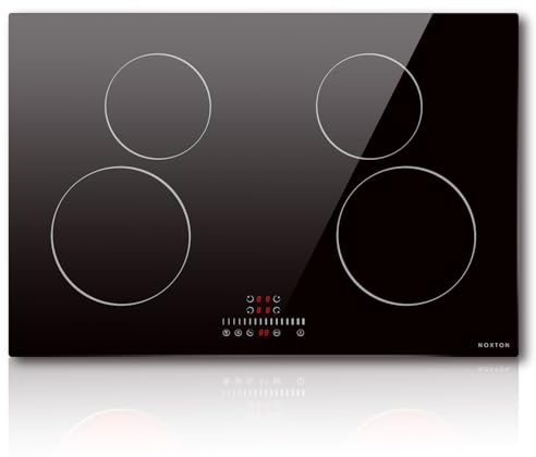 Noxton 30 inch Induction Cooktop, 7200W Electric Cooktop with 4 BOOST Burners, 9 Power Settings, Timer, Child Safety Lock, Pause, 220~240V Hard Wire Induction Stovetop