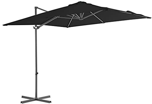 UJCHVHN Home Garden,Cantilever Garden Parasol with Steel Pole Black 250x250 cm