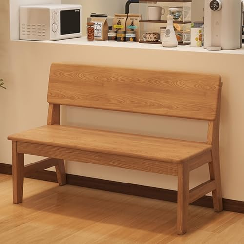 HARELA Esszimmer Sitzbank mit Rückenlehne, Küchenbank Wohnzimmerbank Schuhbank, Küchenbank im Landhaus, für Esszimmer/Schlafzimmer/Balkon, Stil Größe wählbar(Wood,120cm/47.2in)