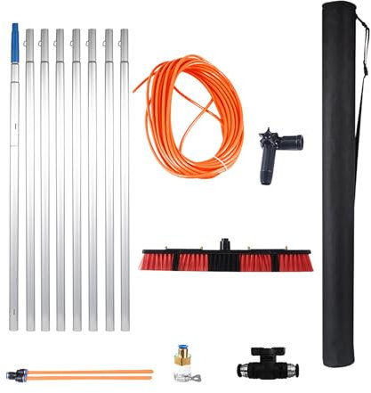 XRB2050 Perche Télescopique 3-12m, Pour le Nettoyage des Panneaux Solaires, Brosse Télescopique Toiture de 55cm pour Fenêtre Toits Panneaux Solaires Camions Haute Bateaux 8m