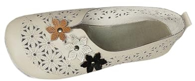 Ballerines Femme Petit Talon Confortable Ballerine Plates Bout Fermé Chaussures à Enfiler Pied Large Chaussures Travail Antidérapant Maille Respirant Slip-ins et Semelle Souple Femmes Élégant Faux