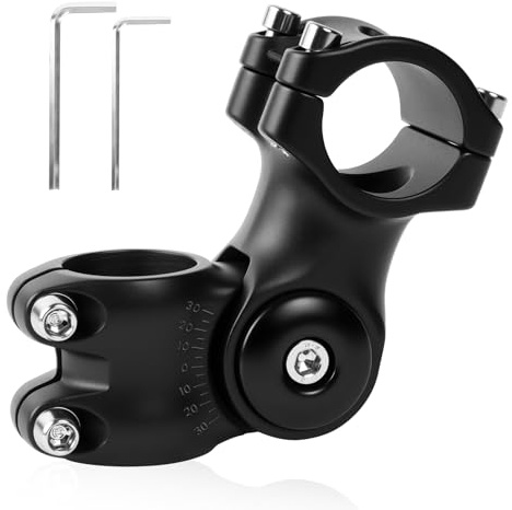AOOSA Attacco Manubrio Regolabile Bici, 31.8 mm x 85 mm Attacco Manubrio Bici, Regolabile ±60° Prolunga Attacco Manubrio per Bici in Lega di Alluminio da Strada, Mountain Bike, MTB, BMX, Ciclismo