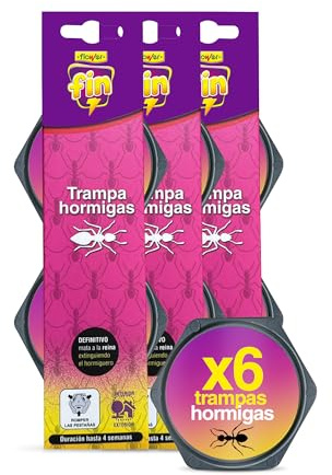 Flower Trampa Cebo Antihormigas x 6 Uds | Insecticida Hormigas Interior y Exterior | Elimina a Toda la Colonia | Repelente Insectos Efectivo y Seguro