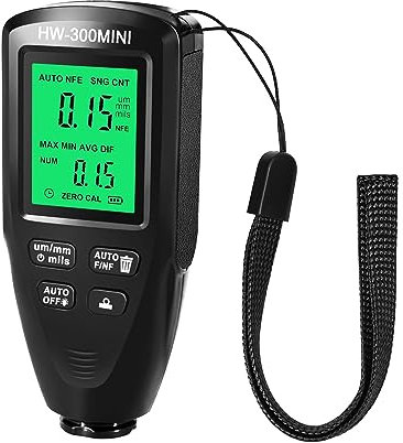 Spessimetro Vernice, Misuratore di spessore della vernice for auto Misuratore di spessore del tester di spessore del rivestimento for auto 0,1 micron / 0-2000um Mini calibro portatile(Noir)