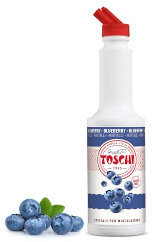 Toschi® | Mirtillo Preparato per Bevande Base Frutta Mirtilli | Sciroppo Analcolico per Miscelazione Ideale Cocktails e Long Drink - 1 x 1 Litro