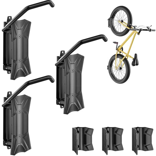 monTEK Schwenkbar Fahrrad Wandhalterung für 71-115mm Reifenbreite, bis 35kg | Platzsparend, Vertikaler Fahrradaufhängung Wand für MTB, Rennrad, E Bike, Stahl Fahrrad Haken mit Wandschutzpad