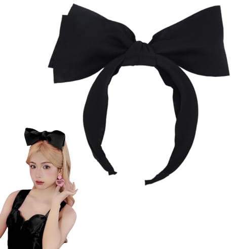 Bandeau Noir Avec Nœud Papillon Pour Filles Femmes Bandeaux À Nœud Torsadé Pour Spa Maquillage Bandeaux Avec Nœud Papillon Pour Noël Halloween Serre-Tête Nœud Noué Pour Fête Cosplay