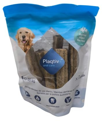 ecuphar | Plaqtiv+ 7 Riegel für die tägliche Zahnreinigung für Hunde von 10 bis 35 kg