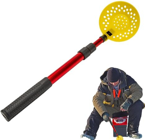 Derwrtup Louche à glace, 79 cm, antidérapante, extensible, équipement de pêche pour lacs et eaux gelées, pour l'extérieur, l'hiver, les hommes et les femmes