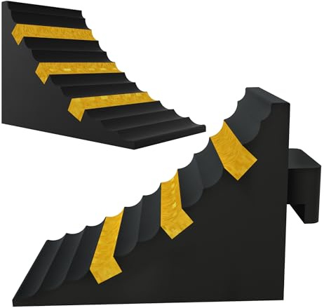 FIVMEN 2 Stück Unterlegkeile Anhänger Bremskeile Gummi mit Griff Radkeil Unterseite rutschfeste für Anhänger Wohnmobil Auto Wohnwagen Schwarzgelb, 25x19x16 cm