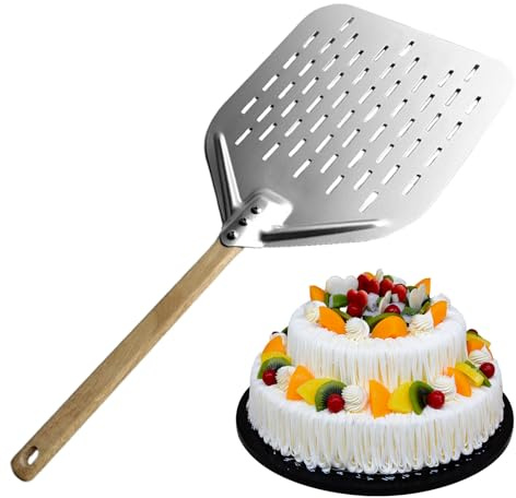 Pelle À Pizza 12 Pouces Avec Manche En Bois | Spatule À Pizza Antiadhésive En D'aluminium, Palette Coulissante Creuse À Retrait Sans Effort Pour Les Cuisines Domestiques Et Les Fours De Restau