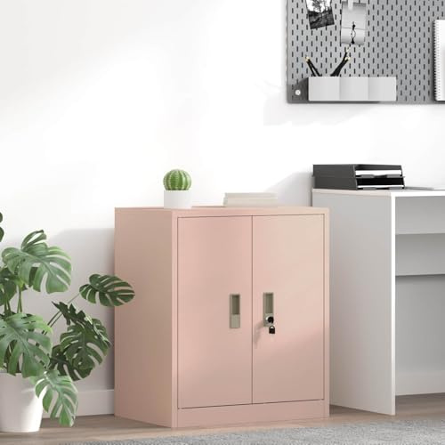 INLIFE Armoire de Rangement Rose 60 x 40 x 70 cm Acier Laminé à Froid