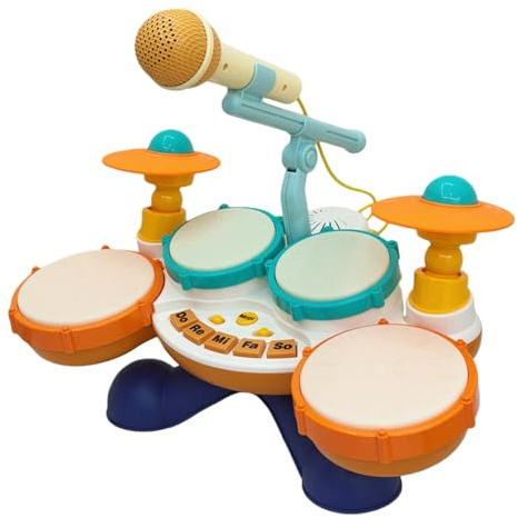 Jubilofex Barntrummor | Bärbart och justerbart interaktivt musikinstrument – musikinstrument för barn, för födelsedag halloween spel resor klassrum fest present