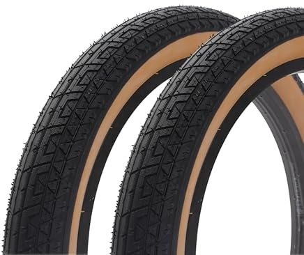 United BMX Reifen 20 x 2,25 Zoll – Gumwall – breites Profil – Park & Street – Drahtreifen – 1 Paar – BMX Freestyle