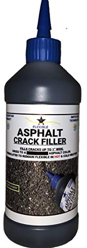 Bluestar Flexible Asphalt Crack Filler, DIY - No Special Tools Needed, Fill Cracks in Asphalt Driveways and Parking Lots. 16 fl. oz. Bottle.