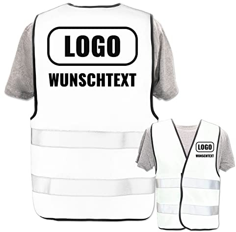 PixiPrints.com Persönliche Warnweste selbst gestalten mit eigenem Aufdruck * Bedruckt mit Name Text Bild Logo Firma