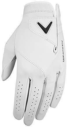 Callaway Golf Tour Authentic Handschuh (auf der linken Hand getragen, Kadett (Kurze Finger), Größe L, Weiß 2019