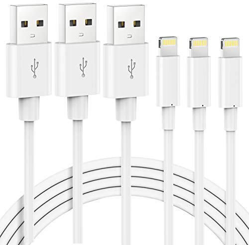 MarchPower 3Pack 2M Extra Long Lightning to USB Cable - Fast Charging & Syncing iPhone Cord for iPhone 13 12 11 Pro Xs Max X 8 Plus 7Plus iPad - White