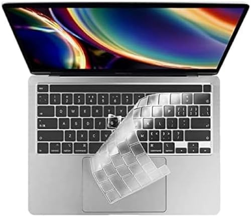 Ultradünne, transparente Tastaturabdeckung für MacBook Pro 13 Zoll Modell A2338 M2 M1 A2289 A2251 & 2020 2019 MacBook Pro 16 Zoll Modell A2141 mit Touch-Bar und Touch-ID-Tastatur-Schutzabdeckung