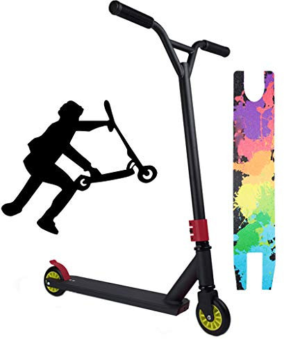 WRRAC-Trampolin 360 Spin Freestyle Kick Scooter Zwei nackte Füße Street Stunt Scooter Tricks Push/Kicks Edition Design mit Aluminiumdeck ABEC-7 Lagern für Kinder/Jugendliche/Profis ab 10 Jahren