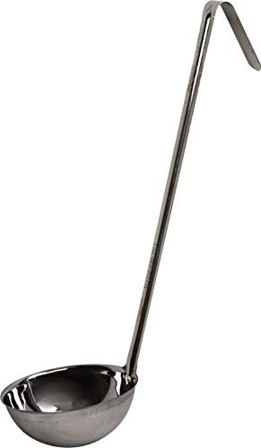 Professional Stainless Steel Heavy Duty Cooking Soup Ladle Long Handle with Hook (2oz)