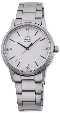 Orient Automatik Damen Armbanduhr aus Edelstahl in der Farbe Silber-Weiß-Blau 32mm, Wasserdichtigkeit: 10Bar, RA-KB0003S10B