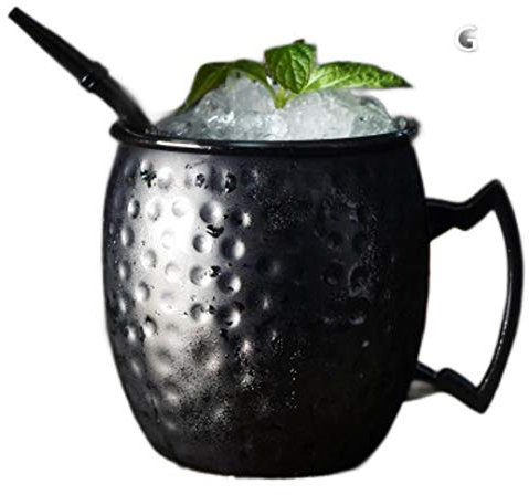 Mug Wine Set Cup Moscow Mule Mug Beer Coffee Mug Black Rose Mugs Kitchen 530Ml Whisky Cup Hammered Copper Plated Bar Drinkware 19 Ounces