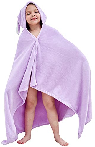 Vauwmsr Kids Hooded Beach Bath Towel Soft Toddlers Children Hooded Blanket Bathrobe Swimming Poncho Shower Towel for Boys Girls, 55 x 28