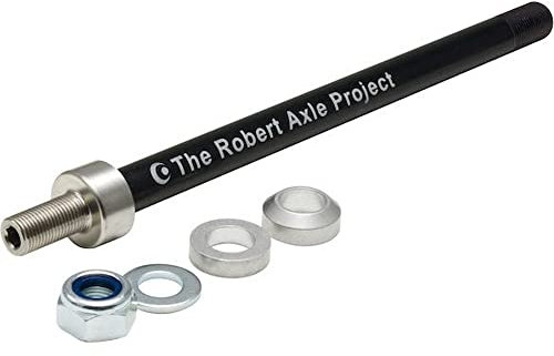 Steckachse - Robert Axle - für Fahrrad Kinder Anhänger - M12 x 1.5 - inkl. RennMaxe Silikonband - Kupplung Adapter