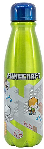 Stor Kinder Aluminium 600ml wiederverwendbare Aluminium Wasserflasche - Minecraft