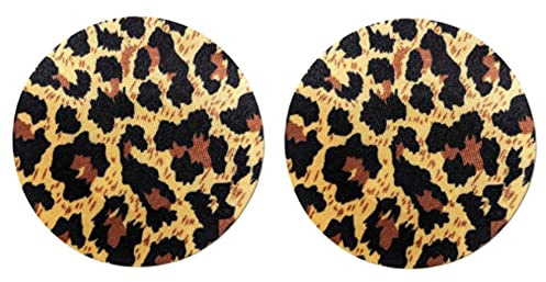 1 par leopardtryck rund bröstvårta pasties skydd pasty tit klistermärken bröstdyna bröstlapp bh självhäftande, Leopardtryck rund, en storlek