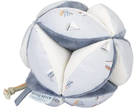 Little Dutch Greifball Stoffball mit Glöckchen Stoff Baby blau - Sailors Bay