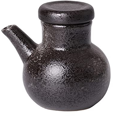 Aceitera y Vinagrera de Cerámica, 280ML Botella Dispensadora de Aceite de Oliva con Tapa, Recipiente para Aceite de Oliva, Aceiteras de Cocina