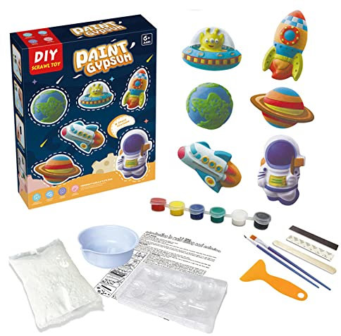 LICHENGTAI Bastelset Malset für Kinder, 3D Dinosaurier Malset Mondlampe Roboter Cupcake Malset Anmalen Gipsfigur DIY Malset Spielzeug für 3-12 Jahre Kinder Teenager Mädchen Jungen Geburtstagsgeschenk
