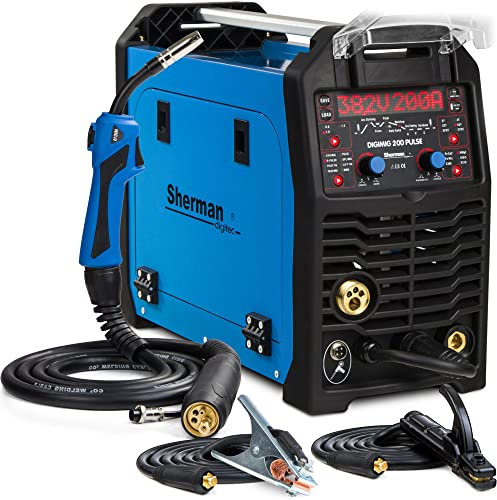 Sherman DIGIMIG 200 Dual Puls - 200A 4 in 1 Doppelpuls Aluminium Schweißgerät MIG MAG - Kombi Schweißgerät : Schutzgas und Fülldraht, LIFT-WIG, MMA und SPOT - Set:Solo