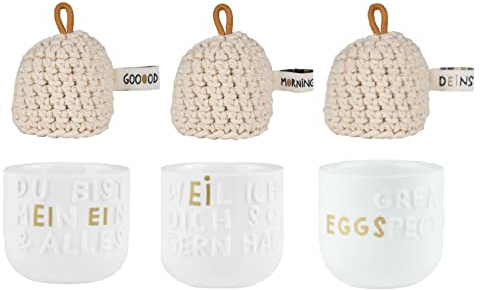 Colour-up Eierbecher 3er-Set mit unterschiedlichen Motiven und 3 Mützen - Räder Design