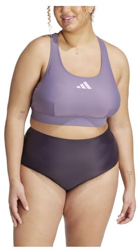 adidas Donna Sporty Bikini Top (Plus Size), Shadow Violet/Bliss Lilac, XL Plus