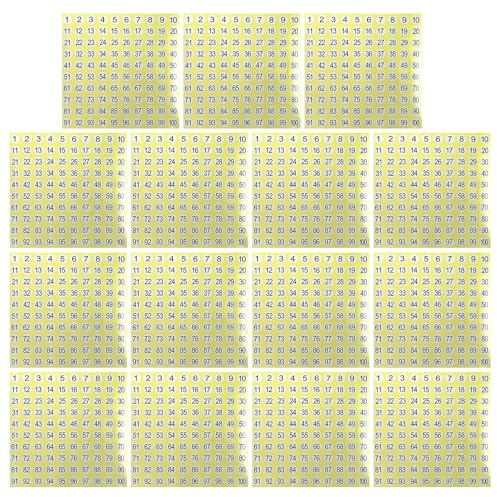 MEMOFYND 1 bis 100 digitale Zahlenaufkleber, 15 Blatt, wasserfeste, selbstklebende runde Zahlenetiketten, DIY-Zahlenaufkleber, dekorative Aufkleber, für Datumsmarkierung, Handbuch-Design