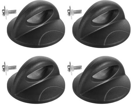 sourcing map 4pcs Universal Pot Lid Top Replacement Knob, Heat Resistant Plastic Pan Lid Holding Handle Grip for Kitchen Cookware with Mounting Screw, Black