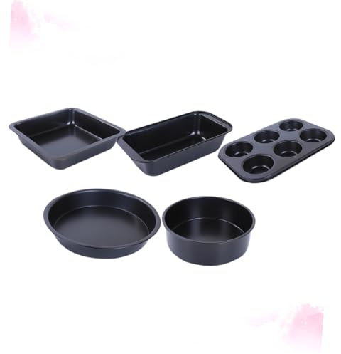 OUNONA Ensemble De 5 Pièces moule à gâteau rond cuisson des muffins poêle à frire plats de cuisson pour le four moules à gâteaux à fond vivant plat de cuisson pain grillé