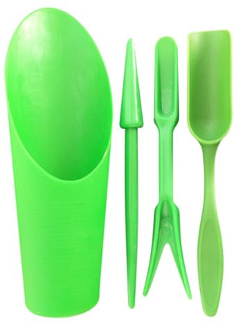 Lot de 4 pelles de jardin - Outils à main - Mini pelle de jardinage en plastique - Pelle de sol de jardin - Petits trottinettes de rempotage, outils de transplantation de semis pour fleurs et plantes